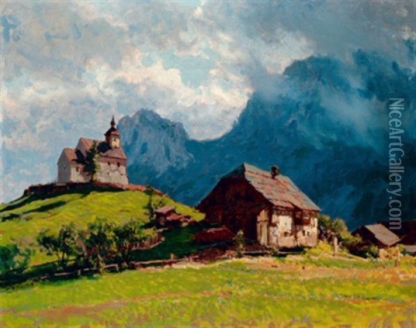 Die Bergkapelle In Purgg Oil Painting - Karl Ludwig Prinz