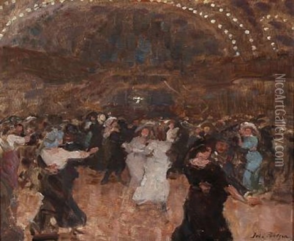 From A Dance Hall In Paris Oil Painting - Julius Paulsen