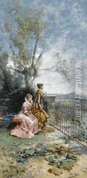 Awaiting the Suitors (La espera) Oil Painting - Juan Gimenez y Martin