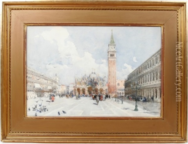 St. Marks Square, Venice Oil Painting - Paolo Sala