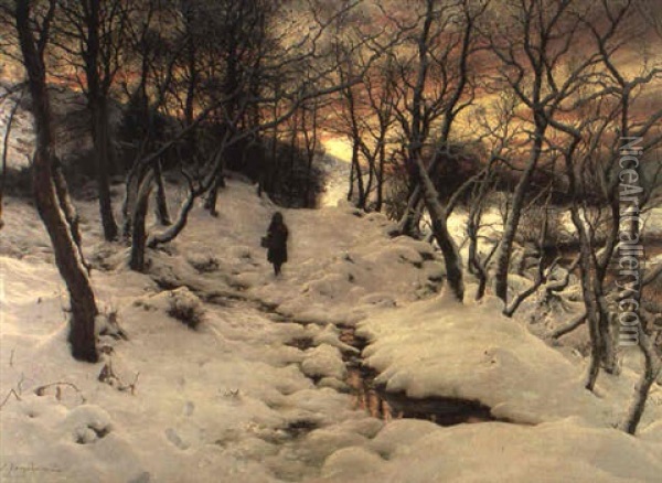 When The Mist With Evening Glows Oil Painting - Joseph Farquharson