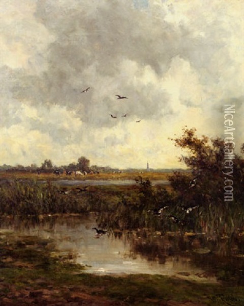 Opvliegende Eenden Oil Painting - Willem Roelofs