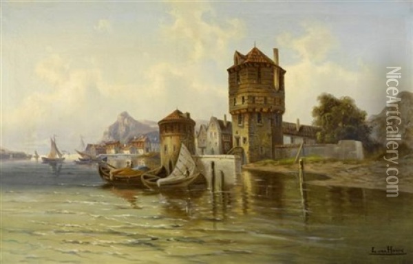 Nordliche Hafenstadt Oil Painting - L. van Howe