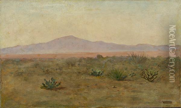 California Landscape With Distant Mountains Oil Painting - Oscar Regan Coast