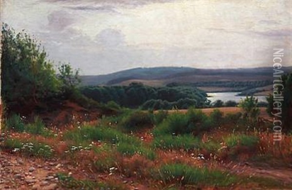 Danish Summer Landscape Oil Painting - Sigvard Marius Hansen