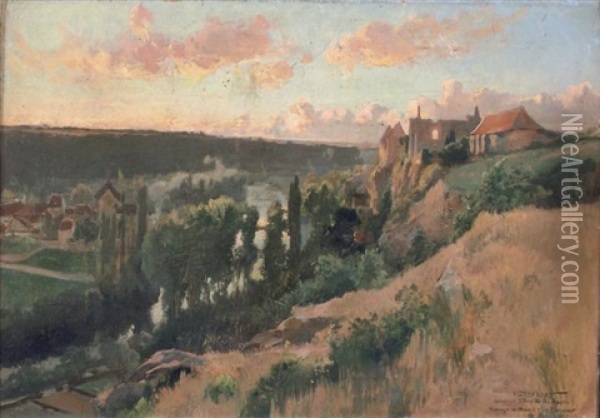Paysage D'angle-sur-l'anglin Oil Painting - Emile Charles Dameron