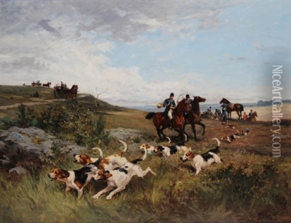 Chasse A Courre Oil Painting - Olivier de Penne