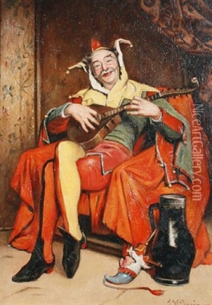 The Jester Oil Painting - John W. Perrin
