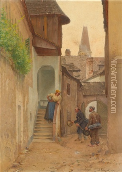 Motiv Aus Weisenkirchen In Der Wachau Oil Painting - Josef Kinzel