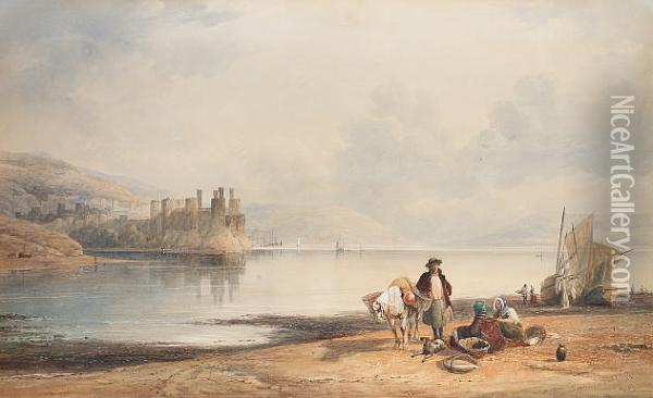 Conway Castle, North Wales Oil Painting - Thomas Miles Richardson