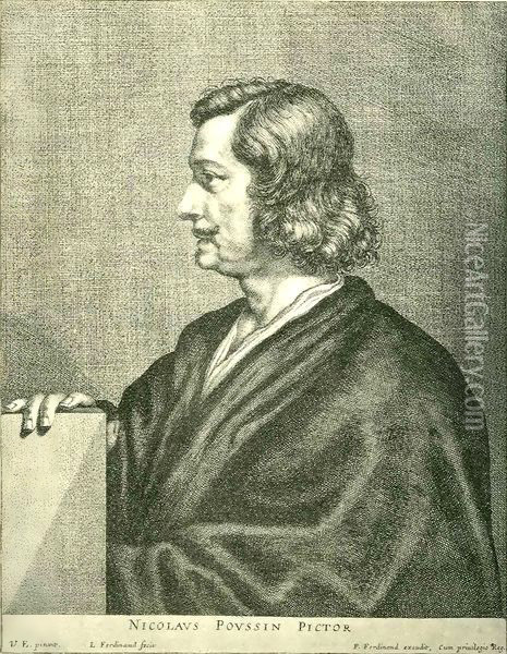 Portrait of Nicolas Poussin Oil Painting - Charles Errard II