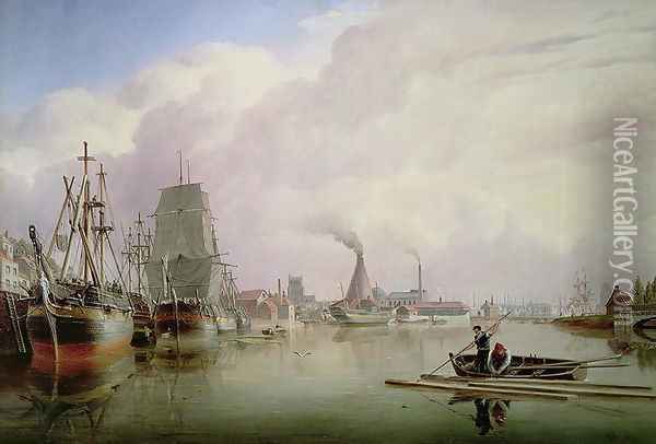 Bristol Harbour, 1837 Oil Painting - Joseph Walter