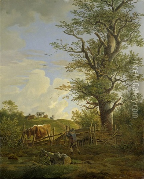 Weidelandschaft Mit Hirtenknaben Oil Painting - Max Joseph Wagenbauer