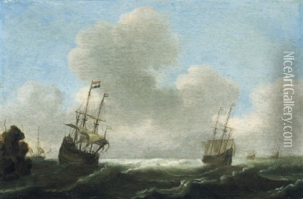 Schiffe Auf Bewegter See Oil Painting - Bonaventura Peeters the Elder