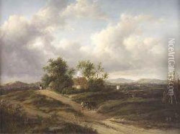 Man With Horse On A Country Road Oil Painting - Patrick, Peter Nasmyth