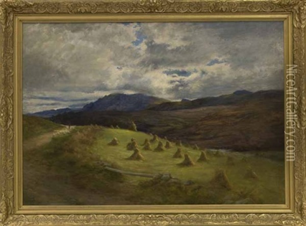 Landscape With Hay Oil Painting - Joseph Farquharson