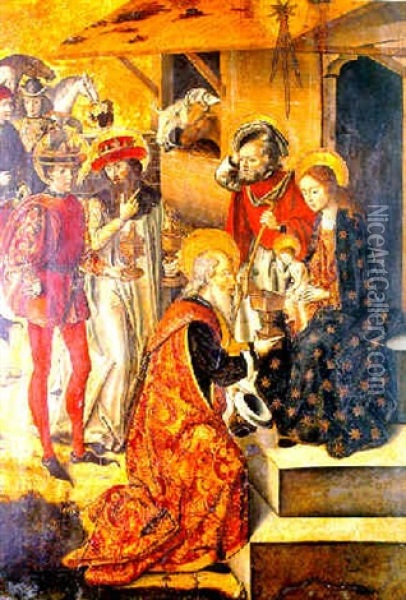 The Adoration Of The Magi Oil Painting - Pedro Berruguete