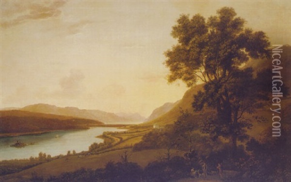 A View Of Dochfour With Loch Ness Beyond Oil Painting - Alexander Nasmyth