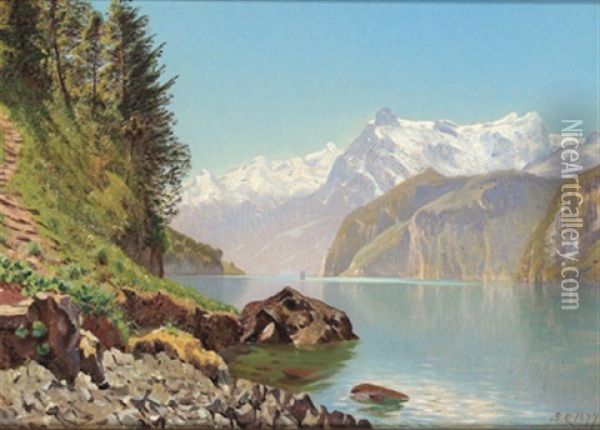Vierwaldstatter-see Oil Painting - Godfred Christensen