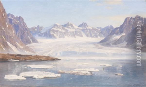 Ansicht Eines Gletschers (spitzbergen) Oil Painting - Georg Macco