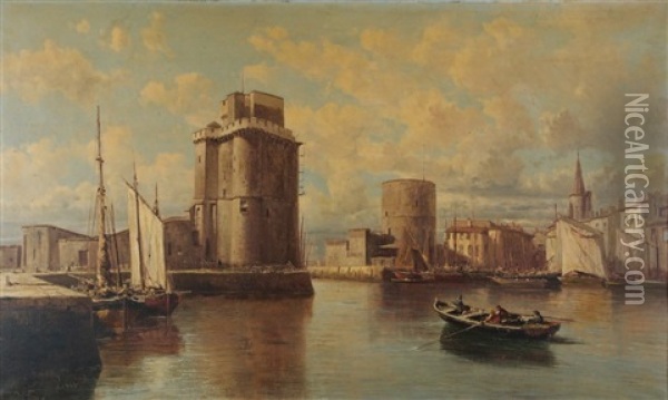 Le Port De La Rochelle Oil Painting - Alfred Godchaux