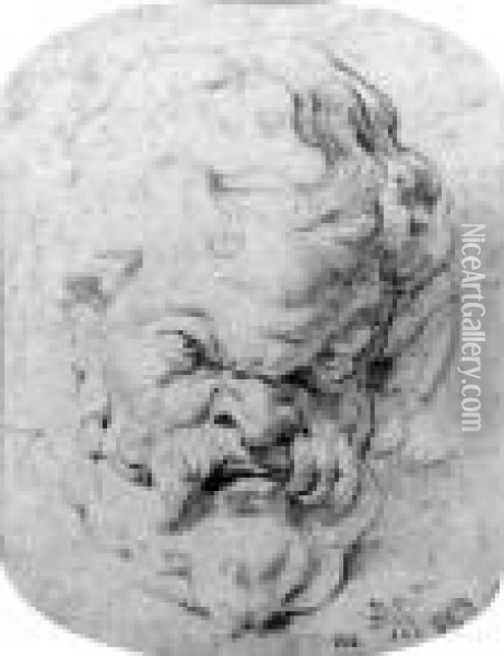 The Head Of Silenus, After The Antique Oil Painting - Peter Paul Rubens