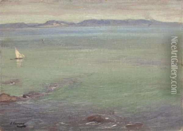 Coastal Scene - A Calm Day (study) Oil Painting - John Lavery