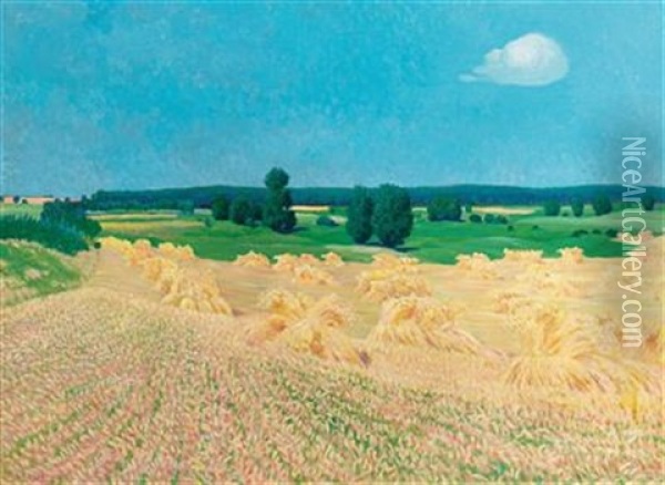 Summer Landscape Oil Painting - Gustav Wunderwald