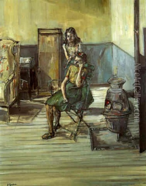 Deux Femmes Posant Dans L'atelier Oil Painting - Francis Gruber