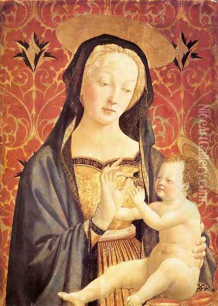 Madonna and Child 1435-37 Oil Painting - Domenico Veneziano