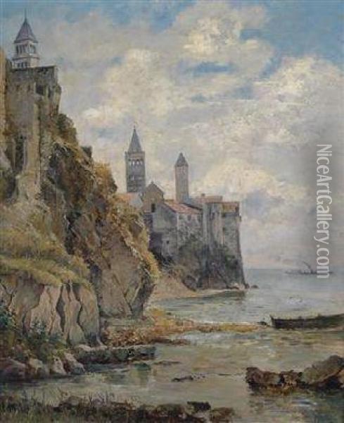 Scene From The Island Of Rab Oil Painting - Marie Egner