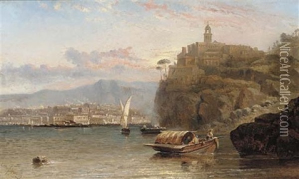 A Monastery On The Amalfi Coast Oil Painting - Arthur Joseph Meadows