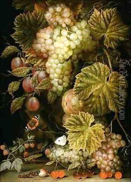 Still life of grapes and vines Oil Painting - Ottmar The Elder Elliger