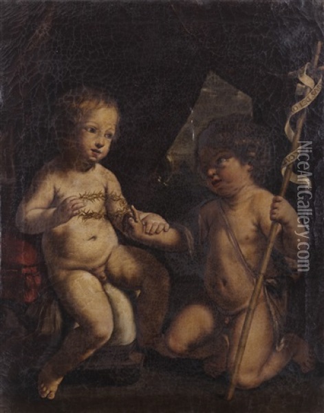 Gesu Bambino E Il Battista Oil Painting - Elisabetta Sirani