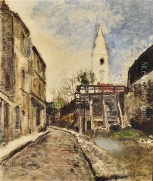 Rue De Norvins, Montmartre Oil Painting - Marcel Francois Leprin