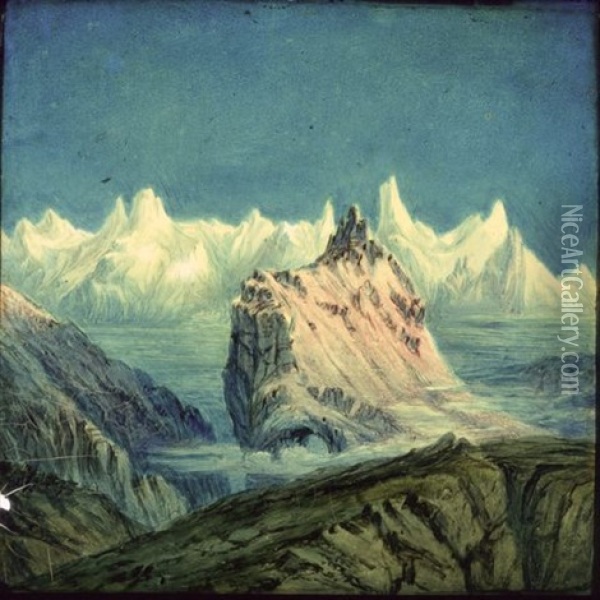 Boettcher's Soireen Fur Instruktive Unterhaltung: The Mountains Of Switzerland (30 So-called Dissolving Views Oil Painting - Friedrich August Boettcher