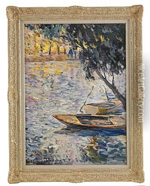 Rowing Boats Oil Painting - Alexandre Altmann