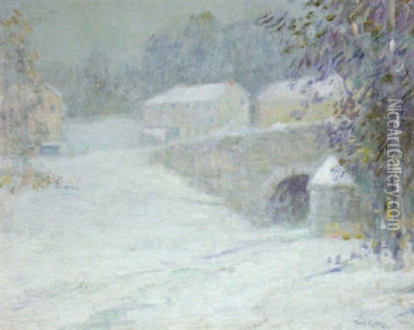 Winter In Lansdowne, Pa Oil Painting - Paul Bernard King