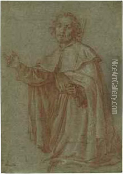 A Kneeling Saint, Perhaps Saint James The Greater Oil Painting - Francesco Curradi