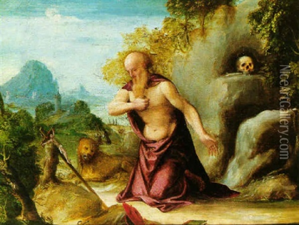 Saint Jerome In The Wilderness Oil Painting - Andrea Previtali