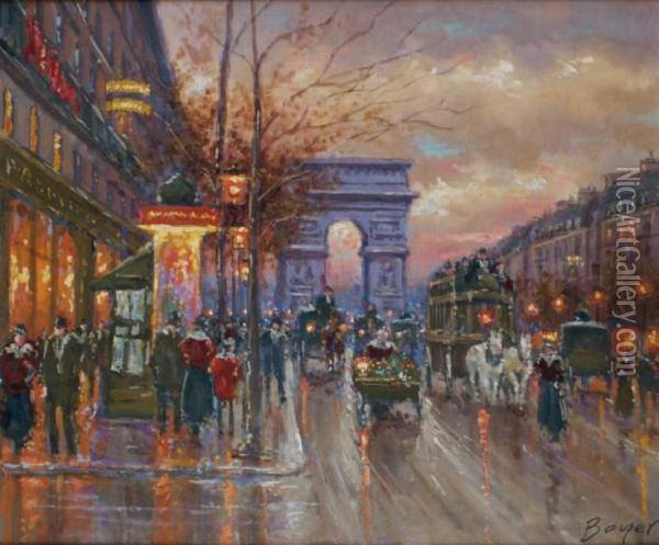 Paris, Les Champs-elysees Oil Painting - Emile Boyer