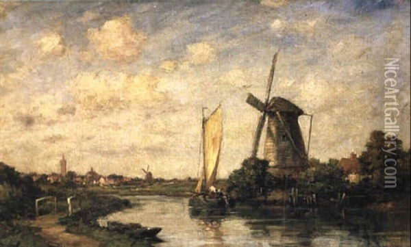 Flod Landskap Oil Painting - Jacob Henricus Maris
