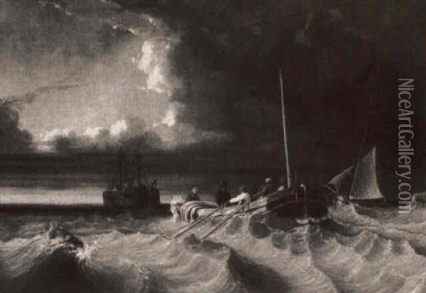 Marine Scene Oil Painting - Alphonse de Vauquelin