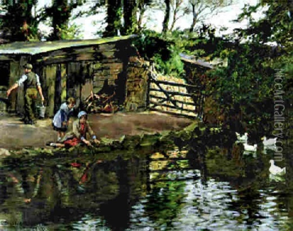 Reflections Oil Painting - Stanhope Forbes