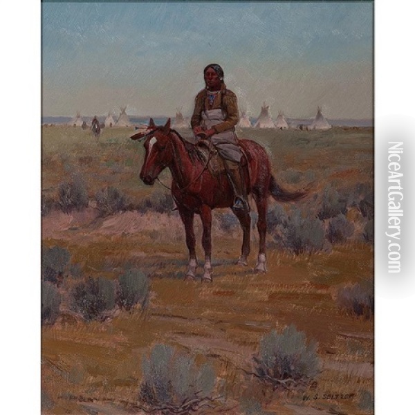 Camp Scene Tours Oil Painting - William Savery Bucklin