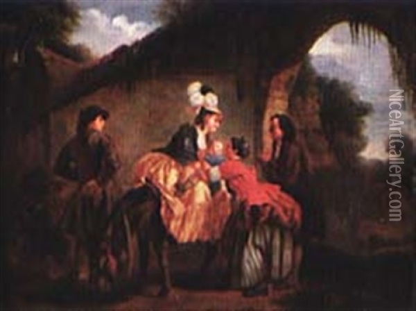 Les Adieux De La Famille Oil Painting - Marguerite Gerard