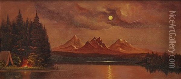 Moonlight Landscape Oil Painting - Astley David Middleton Cooper