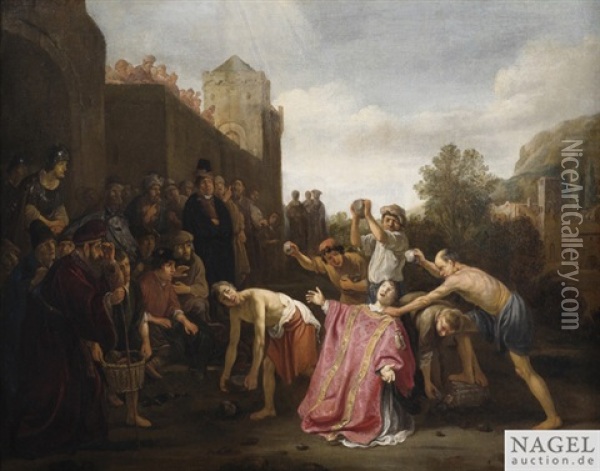 Die Steinigung Des Heiligen Stephanus Oil Painting - Claes Cornelisz. Moeyaert