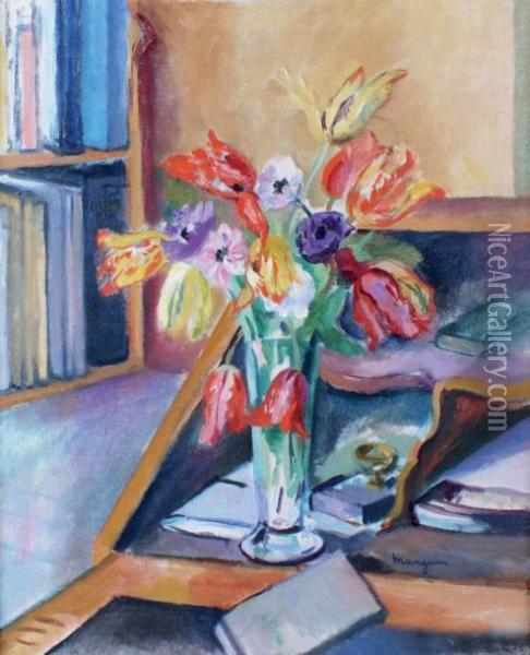 Le Vase De Tulipes Oil Painting - Henri Charles Manguin
