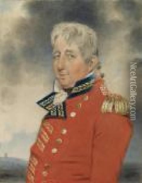 Portrait Of Lieutenant-general Richard England Oil Painting - John Downman